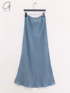 BASERANGE Linen Skirt Portugal BAS-SKDY-SL-SP25-TRUSS BLUE SKDY-SL-000
